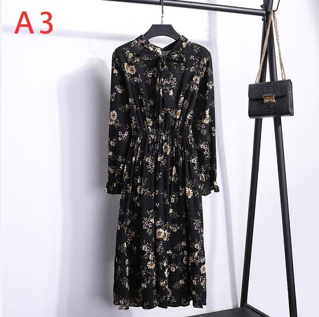 Long Sleeve Chiffon Dress