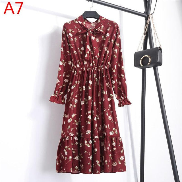 Long Sleeve Chiffon Dress